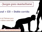 JOI CEI con anal, humillación y doble corrida. Con voz española.