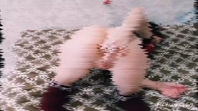 Bitch Self-Fucks and Slamming Her Rear