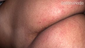 In my bed spreading my cheeks very close to you