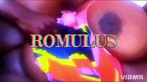 Une grosse chienne se fait baiser par une grosse queue toute noire.