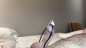 Hot orgasm. Plug fucked my cock