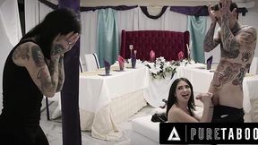 Wild stepsister Jane Wilde ruins the wedding day and yet invites her for a threesome