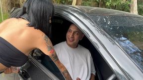 I suck a stranger&#039;s cock in a car on the highway - Luna Vitaler &amp; Max Betancur
