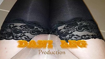 Dani_Leg layered her sexy legs in Tan Pantyhose and Stayup Stockings