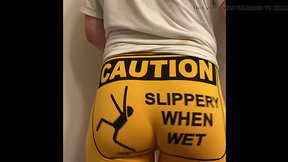 Femboy shakes phat booty in new shorts and spreads cheeks