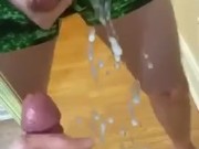 Solo jerk off huge Cumshot on a mirror