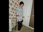 Young Welsh Amputee Twink With Crutches Compilation Wheelchair Disabled