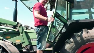 Farmer seduced by petite mom for public sex