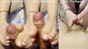Red_firesquirt Footjob