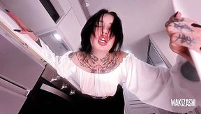Sex-addicted brunette PAWG spins stepbrother's big cock like a pro