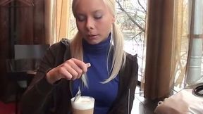 Cute Russian blondy in butt fucked in hardcore gangbang session