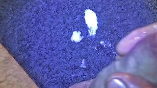 Intense cock edging: foreskin cum filling and double cumshots pov handjob.