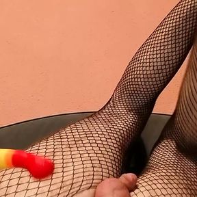 Sissy Bitch tries to make dildos Magically Disappear in her ass