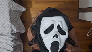 We sneak out the Halloween party to fuck her raw my wife's best friend sis-inlaw loves cum inside