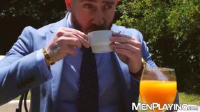 Manuel Scalco gives waiter Bruno Max good tip and hard anal banging