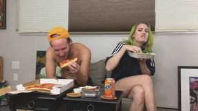 HOT Woman and Sexy Man Eating