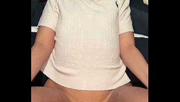 Asian teen takes big white cock in missionary and doggystyle