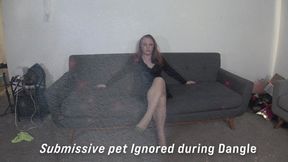 Submissive pet gets ignored during heel dangle