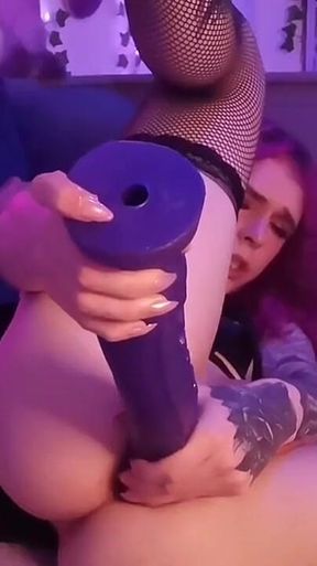 My First Time Playing with the Dildo!! Hope I Can Take It to the Base Soon