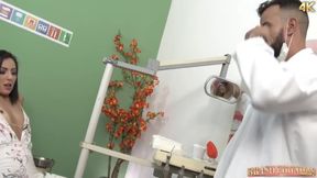 Tattooed brunette asked her dentist to fuck her brains out instead of charging for his services