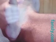 A skinny guy plays with a chastity belt and jerks off a big dick. He reviewed tiktok