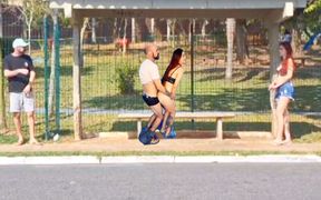 Sex In The Middle Of People Outdoors At The Bus Stop Lots Of Madness