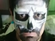 Amateur skull makeup guy