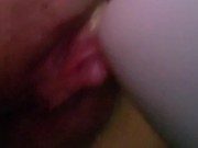 FTM loud orgasms from Hitachi wand on big clit