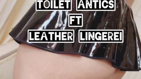 pee with my leather lingerei on