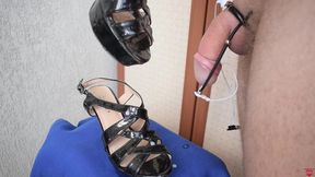 Crazy Cum on wife's sexy heels  Hands free cum