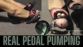 GasPedalFootjob Flooded By Her Heels Right After Real Pedal Pumping
