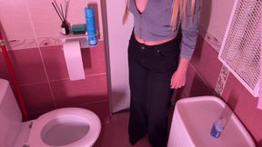 The Stepmother Caught Her Stepson in the Bathroom and Punished Him Severely with Black Gloves