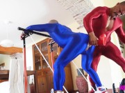 Muscle Men BDSM in full spandex suits