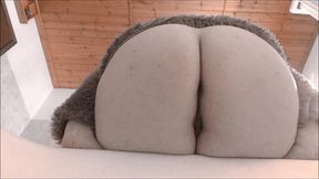 bathtub edge stream: color-shifting rear view & deep bathroom trance (low angle pov)