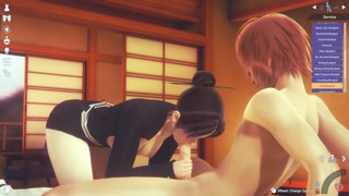 Demon Slayer Hentai - Shinobu Kocho sucking and threesome in tatami