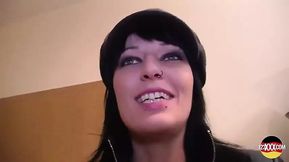 This Brinette Chick with Huge Boobs Adores Jumping on a Huge Dick