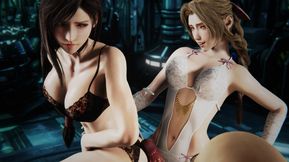 Double Pussyjob - Final Fantasy ft. Tifa Lockhart, Aerith Gainsborough, Rude (A XXX Parody)