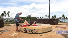 We Found a Large Round Stone Sundial (altar) at the Top of a Hill in a Park