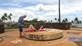 We Found a Large Round Stone Sundial (altar) at the Top of a Hill in a Park