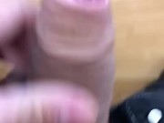 Risky wank and cum in work canteen