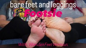 Barefoot Mel and WonderFeetWoman Bare Feet and Leggings Footsie