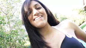 Young Elena Nichols a slut gets her pussy stuffed outdoors