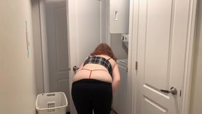 Whale Tail ButtCrack While Doing Laundry
