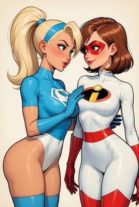 superheroine shows off her powers