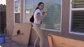 agatha delicious lockedout and peeing her pants