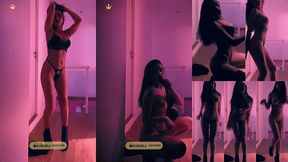 gostosa da rainha hotwife faz strip-tease com lingerie sexy mostrando seus grandes peitos perfeitos