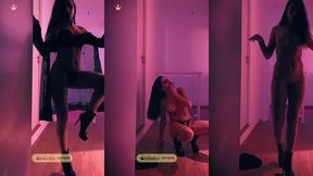 gostosa da rainha hotwife faz strip-tease com lingerie sexy mostrando seus grandes peitos perfeitos