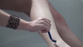 She shaves his body
