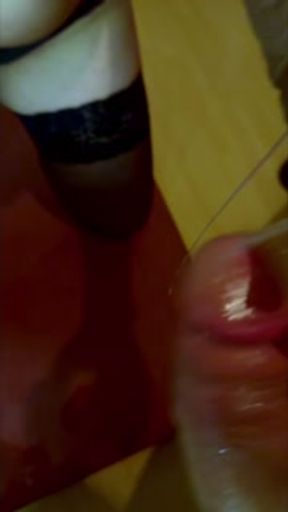 Marriage cums during her mouth training