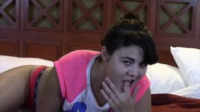 whitney gunns latina porn star strips in vintage webcam clips